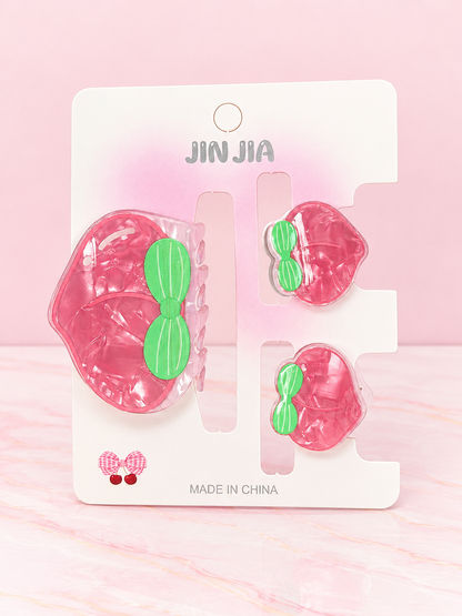 Trio de Pinzas MEDIANAS Fruticas (1 grande + 2 pequeñas) x DOCENA REF OH-26-155 Jin Jia