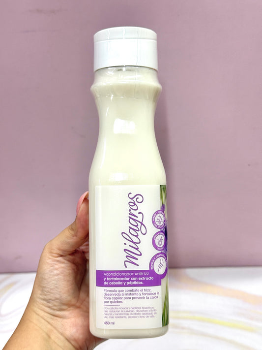 Acondicionador antifrizz y fortalecedor con cebolla y péptidos milagros