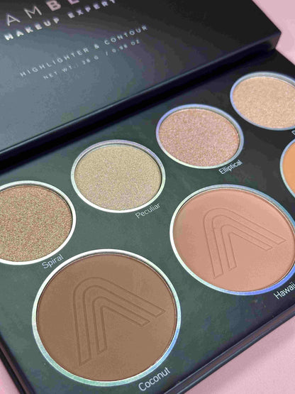Paleta de iluminadores y contornos Glam Black Atenea