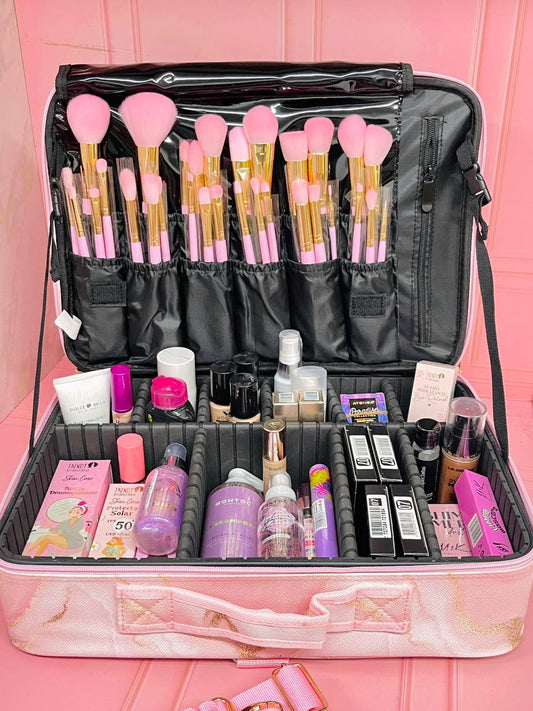 Maleta de maquillaje doble cierre