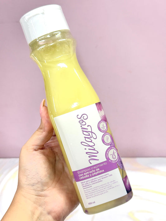 Shampoo crecimiento y antifrizz con cebolla y péptidos milagros